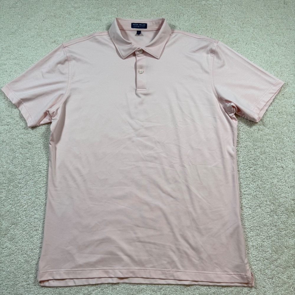 Peter Millar Polo Shirt Mens Large Pink Crown Crafted Performance Spandex - Picture 2 of 8